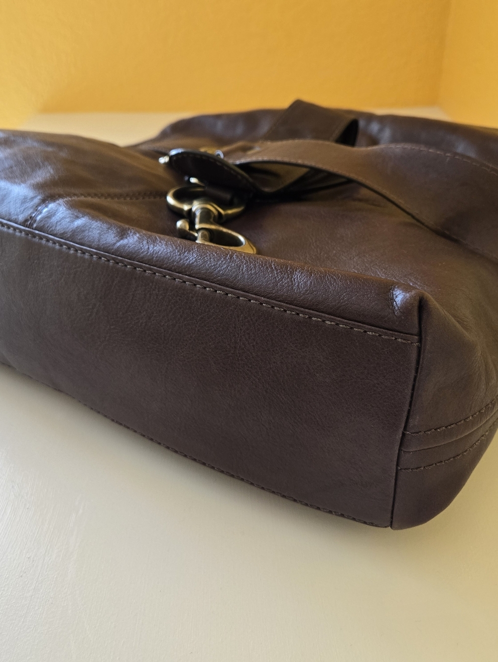 VTG Coach Legacy Brooklyn Brown Pocket Leather Messenger Shoulder Tote Large Bag - Picture 10 of 16